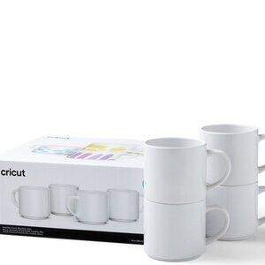 Cricut - Stackable Ceramic Mug Blank - White - 10 oz/300 ml (4 ct)
